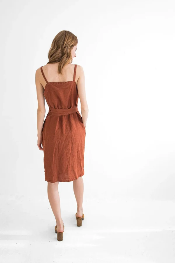 wrap linen dress - Image 2